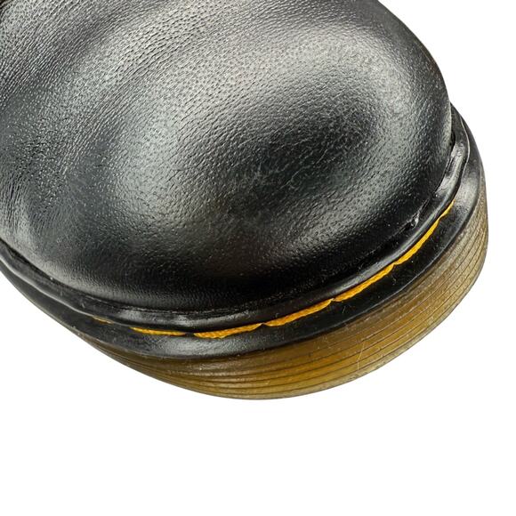 DR. MARTENS Jr. 1460 Black Softy Leather Lace Up & Side Zip Classic Iconic Boots - Picture 8 of 13